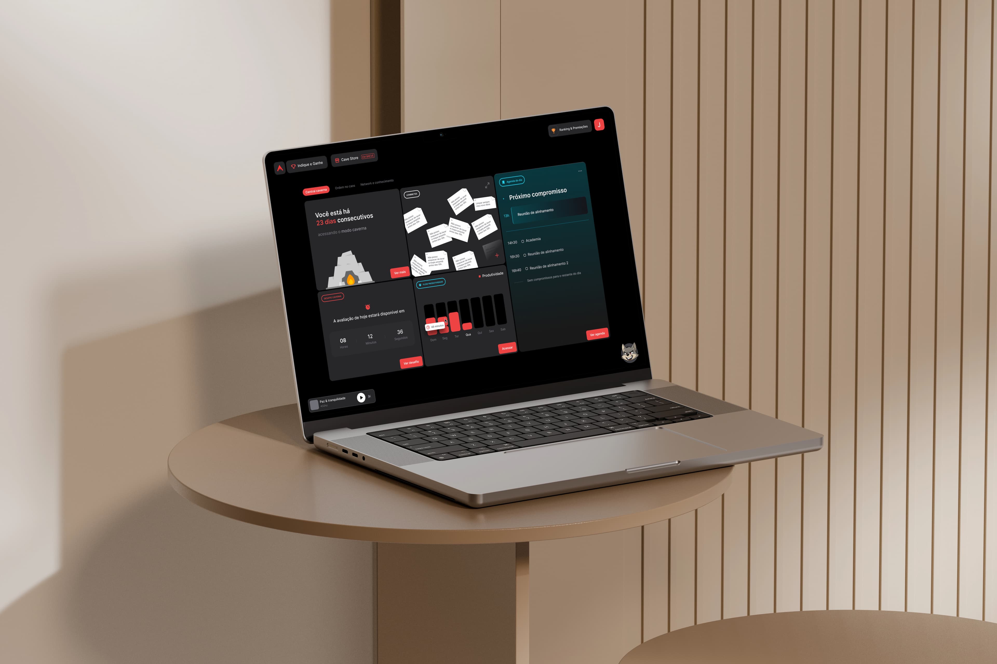 Modo Caverna dashboard